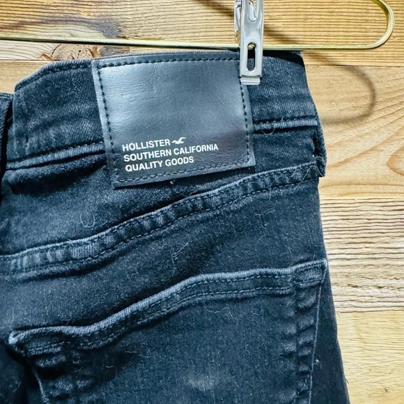 Hollister Skinny Denim Shorts 9" Black US30, distressed long summer beach Y2K - Picture 3 of 4